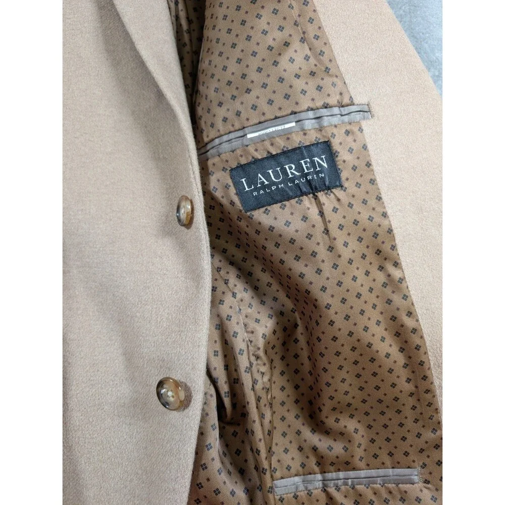 Lauren Ralph Lauren Black Label Blazer 36R Tan Wool Silk Cashmere Coat - Picture 4 of 11